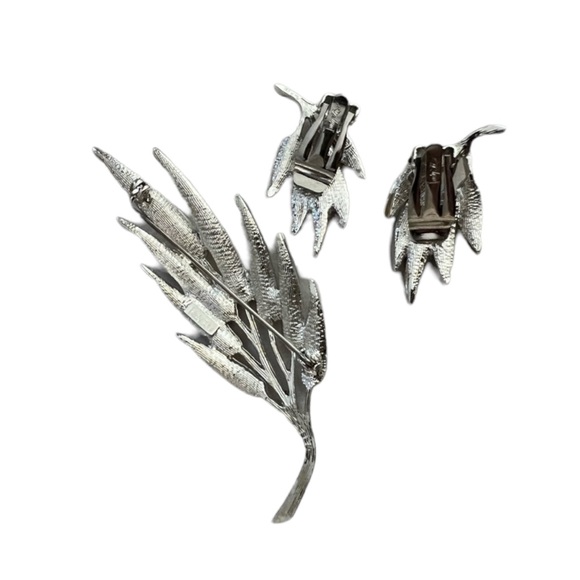 VINTAGE 50s BROOCH & EARRINGS Set by JUDY LEE Never Worn From Private Collection - Picture 10 of 13